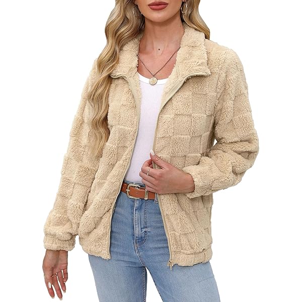ジャケット・アウター runrunADORABLE SHAGGY CHECK COAT Amazon.com: Women's Fashion Winter Fall Outfits 2024 Plaid