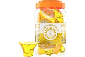 Squish Energy Pre-Workout Gummy Shots with Citrulline Beta-Alanine & Caffeine – Fast-Acting Energy Endurance & Pump Boost – Convenient On-The-Go Workout Gummies – Pineapple Flavor - 12 Count