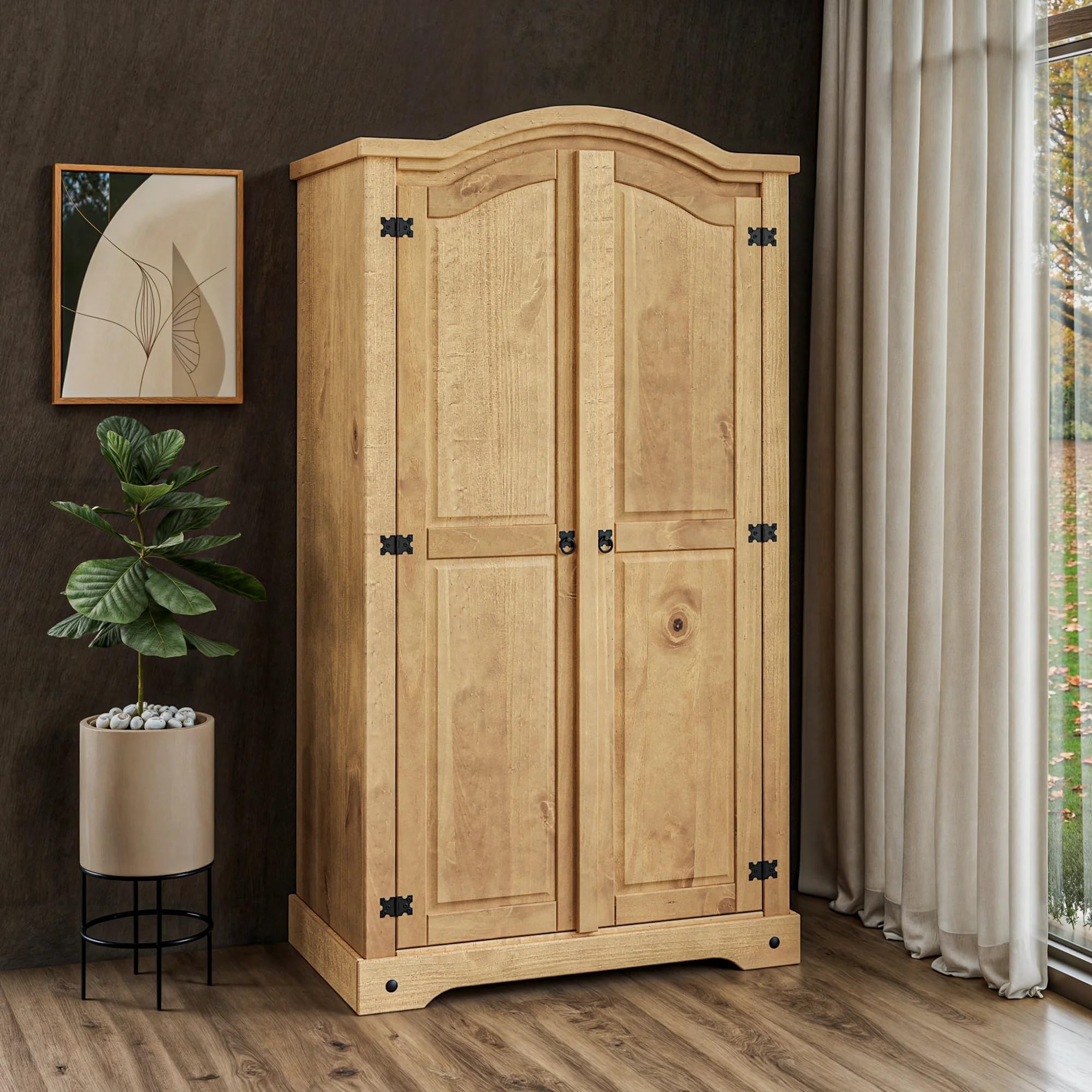 Corona Wardrobe 2 Door, Mexican Solid Pine