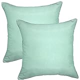 YOUR SMILE Satin Chameleon Gradually Changing Color Decorative Throw Pillow Case 18''x18'',Solid Color, 2 Pack (Mint)