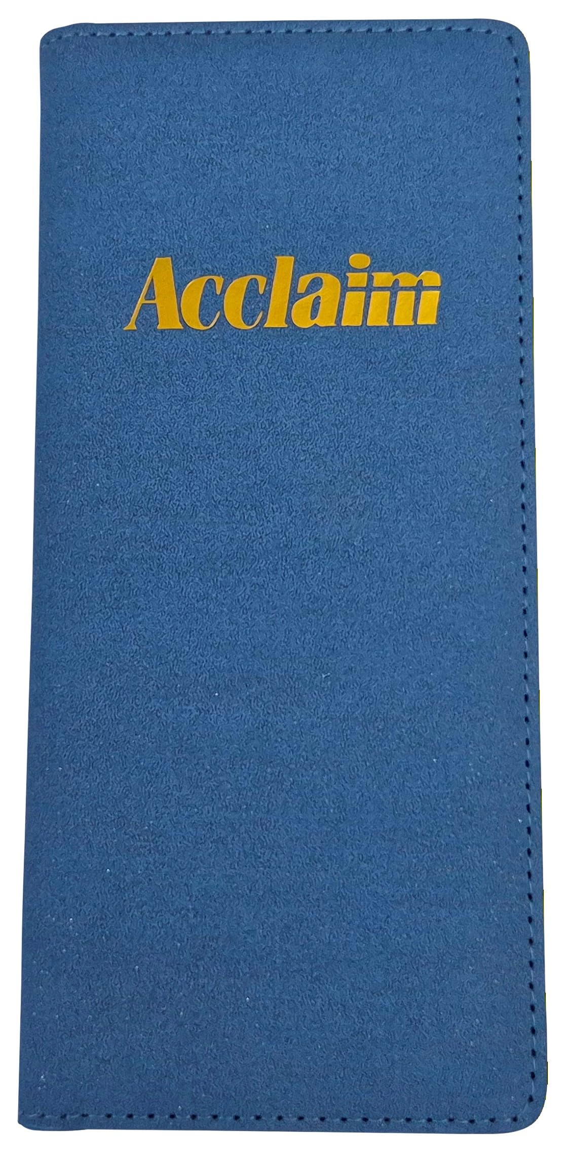 Acclaim Rigid Lawn Bowls Bowling Scorecard Holder Lightly Padded Plain Colour Sparkle Finish 23 cm x 11 cm with Spring Clip & Pen Loop (Blue)