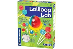Thames & Kosmos Lollipop Lab | STEM Experiment & Activity Kit | Make Yummy Red Cherry and Blue Raspberry Lollipops & Ring Lollipops! | Explore Chemistry & Math | Includes Real Candy Thermometer