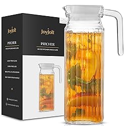 40oz Glass Pitcher with Lid (2 Lids) - Beverage