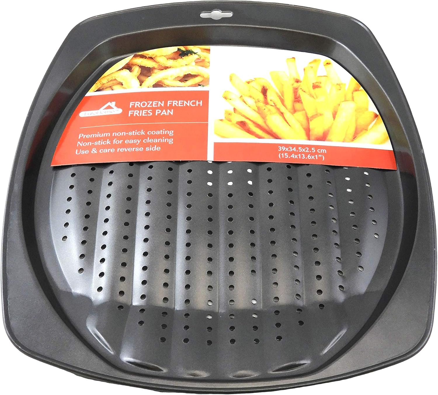 Non-Stick Coated Pan for Frozen French Fries, Tater Tots - Perforated for Even Airflow - Oil Free Cooking