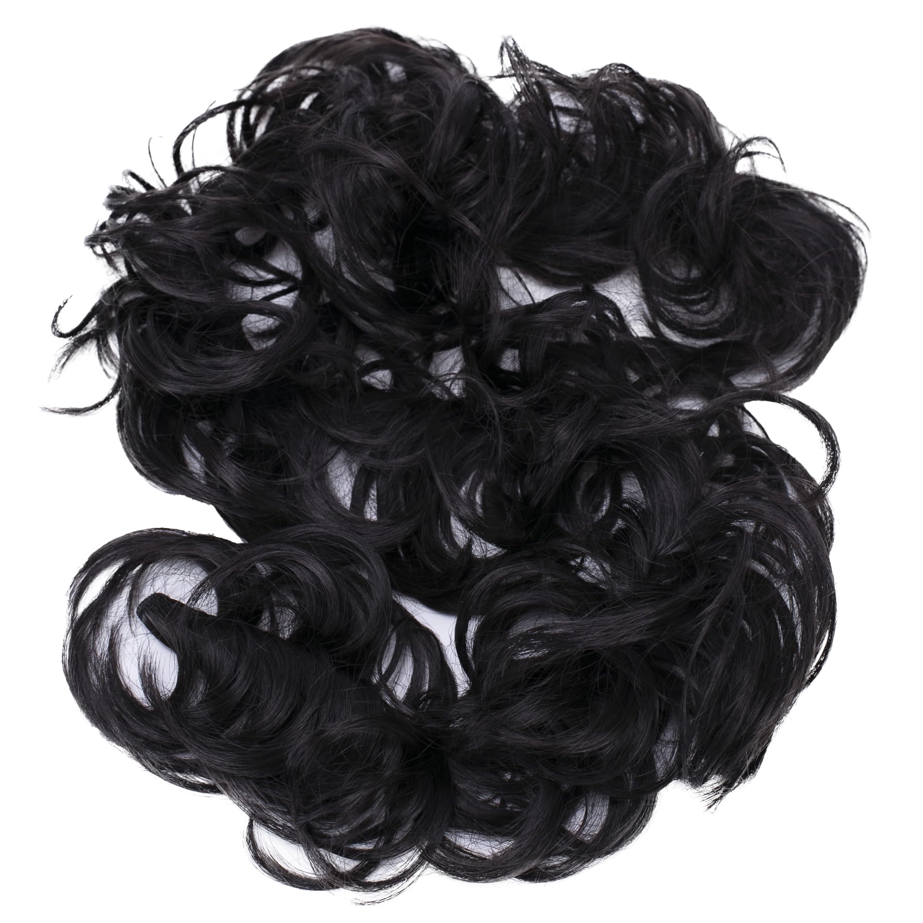 CAISHA XXL Hairpiece Scrunchy Updo Bridal Hairstyle Voluminous Curly Messy Bun Black Brown HW22