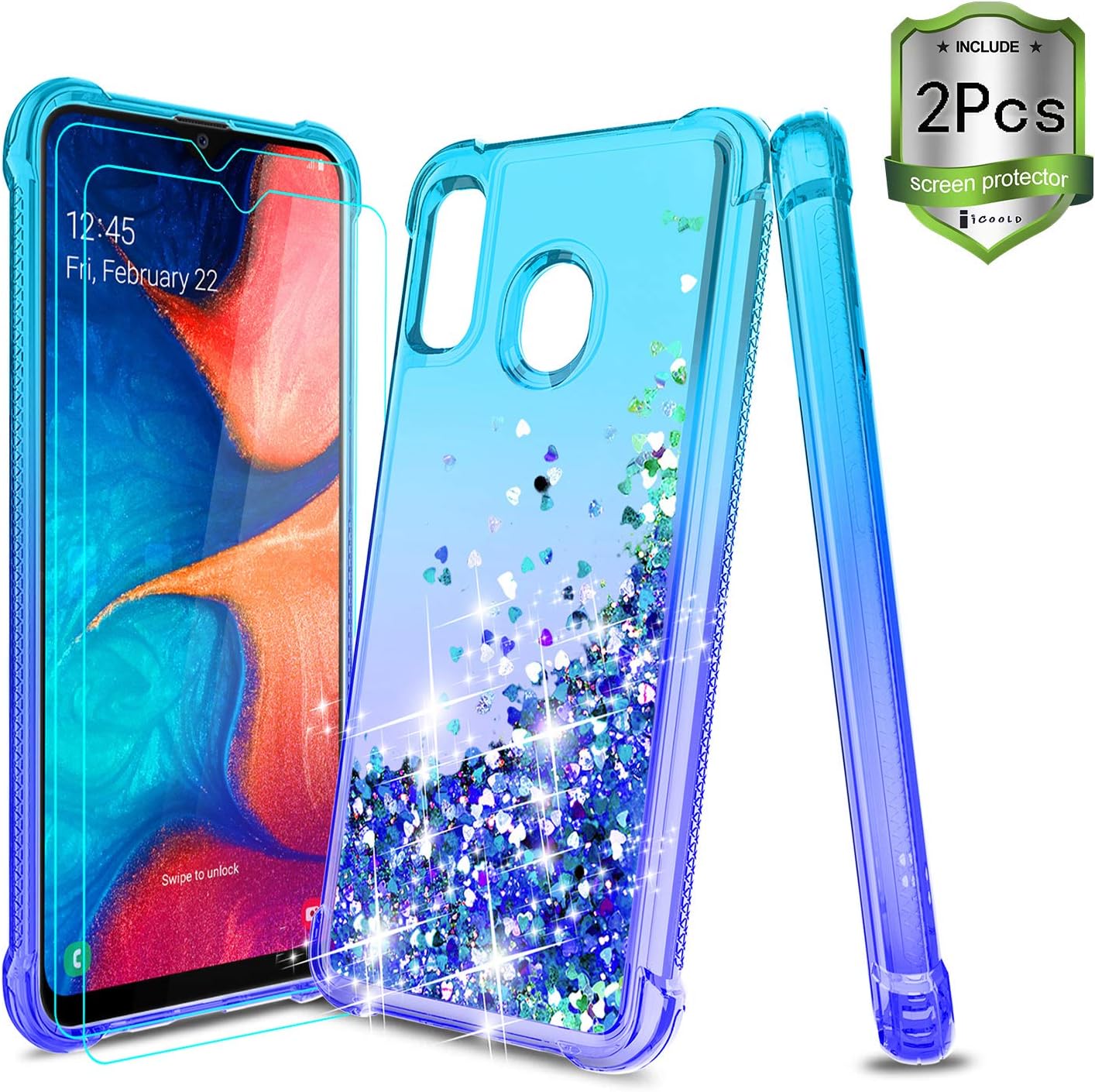 iCoold Samsung Galaxy A20 Case,Galaxy A30 Case W/[2 PCS