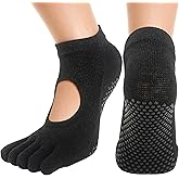 PAPAJIANG 1/2 Pairs Pilates Socks for Women Non Slip Yoga Socks with Grips for Barre Barefoot Workout