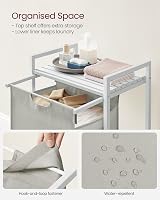 VASAGLE Laundry Basket Hamper with Removable Liner 65 L White Cream view 4