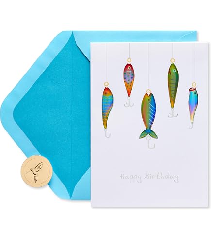 Old English Co. Carte D'anniversaire De Pêche – Cartes D'anniversaire Pour Homme | Carte D'anniversaire Amusante | Intérieur Vierge Et Enveloppe Incluse