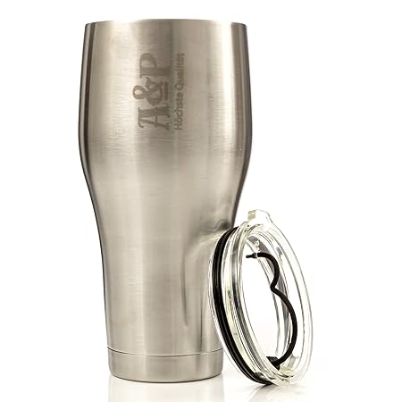 Stainless Steel Travel Mug Tumbler with Double Wall Vacuum Insulated with 100 Percent no Leak Spill Proof Lid or Hot or Cold Beverages