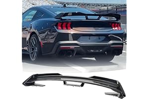 NEESPOC Rear Wickerbill Spoiler Wing Fit for 2024 2025 Ford Mustang EcoBoost/Premium/GT/ S650 Dark Horse Style Spoiler + Wicker Bill Exterior Accessories (Gloss Black)