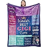 Gevuto Gigi Gifts for Grandma Blanket 50" x 60", Mother's Day Christmas Birthday Gifts for Gigi Nana Grammy Gifts from Grandkids