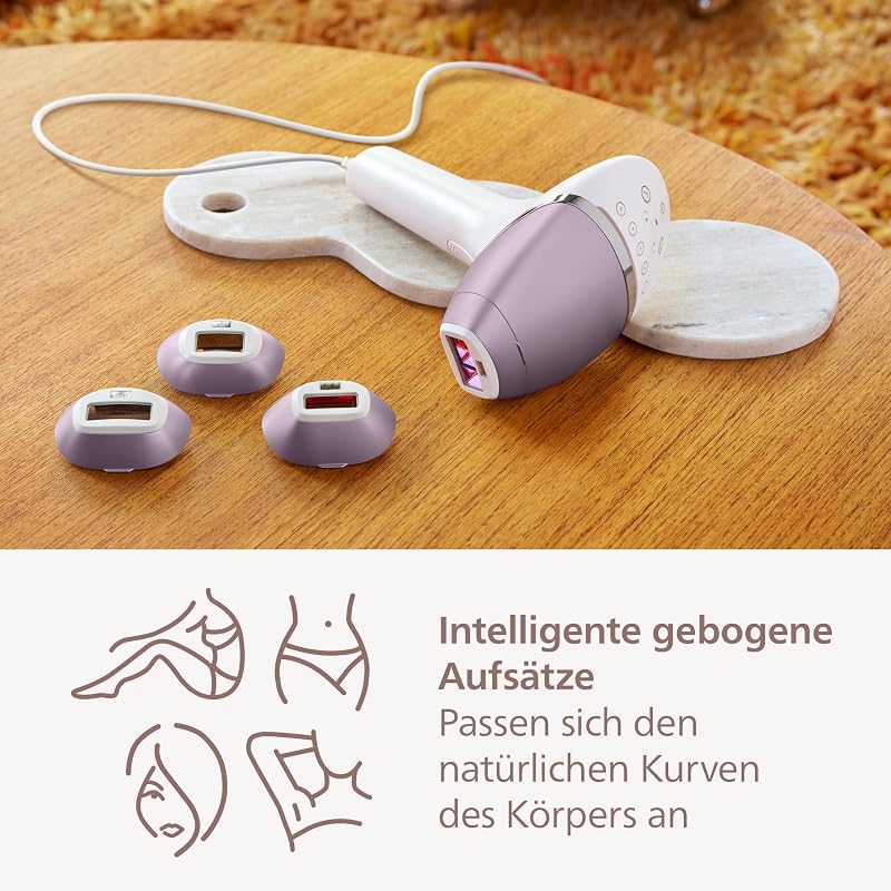 Lumea IPL 7000 Series - IPL Geräte Haarentfernung für jahrelang seidig-glatte Haut* mit 3 Aufsätzen für Körper & Gesicht, Alternative zur Laser-Haarentfernung (BRI923/00)