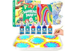 Jar Melo Water Marbling Paint Kit, 6 Colors, Arts and Crafts for Kids Age 3+, Non-Toxic Creative Arts Kits for Girls Boys Gift