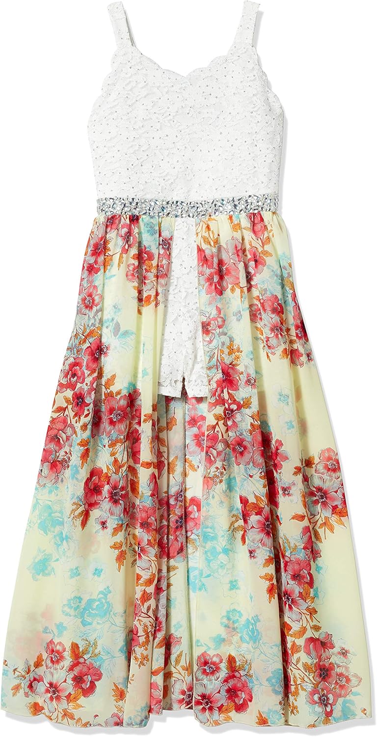 Speechless Girls' WalkThrough Romper Maxi Party Dress