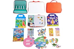 MAVE SPARKS My Preschool Busy Book – Travel Coloring Kit for Kids & Toddler Airplane Travel Essentials, Kids Airplane Essentials, Busy Book for Toddlers 3–5, Plane Activities for Toddlers 1-3