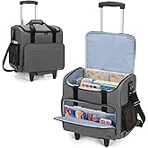 Trunab Rolling Scrapbook Tote Craft Organizers and Storage with Wheels, Craft Bag for 12 X 12 inch Scrapbook Album and Laptop, for Women