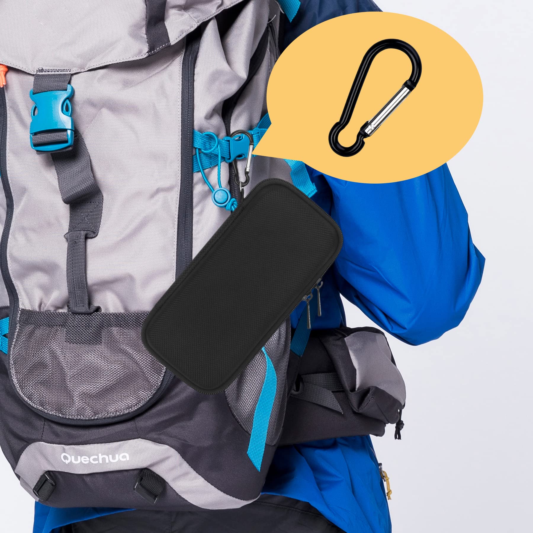 BOVKE Carrying Case for Garmin GPSMAP 64sx/66i/67/67i/66sr/66s/65s/78sc, Garmin inReach Explorer+ Hiking Handheld GPS and Satellite Communicator, Mesh Bag fit USB Cable and Accessories, Black