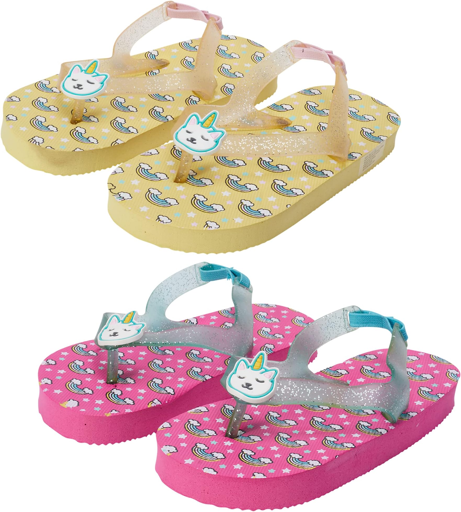 Limited Too Baby Girls' Sandals - 2 Pack Beach/Pool Thong Flip Flops Bundle (Toddler/Girl)