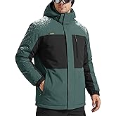 FREE SOLDIER Men's Waterproof Ski Snow Jacket Fleece Lined Warm Winter RainCoat Windbreaker Snowboarding Jacket with Hood