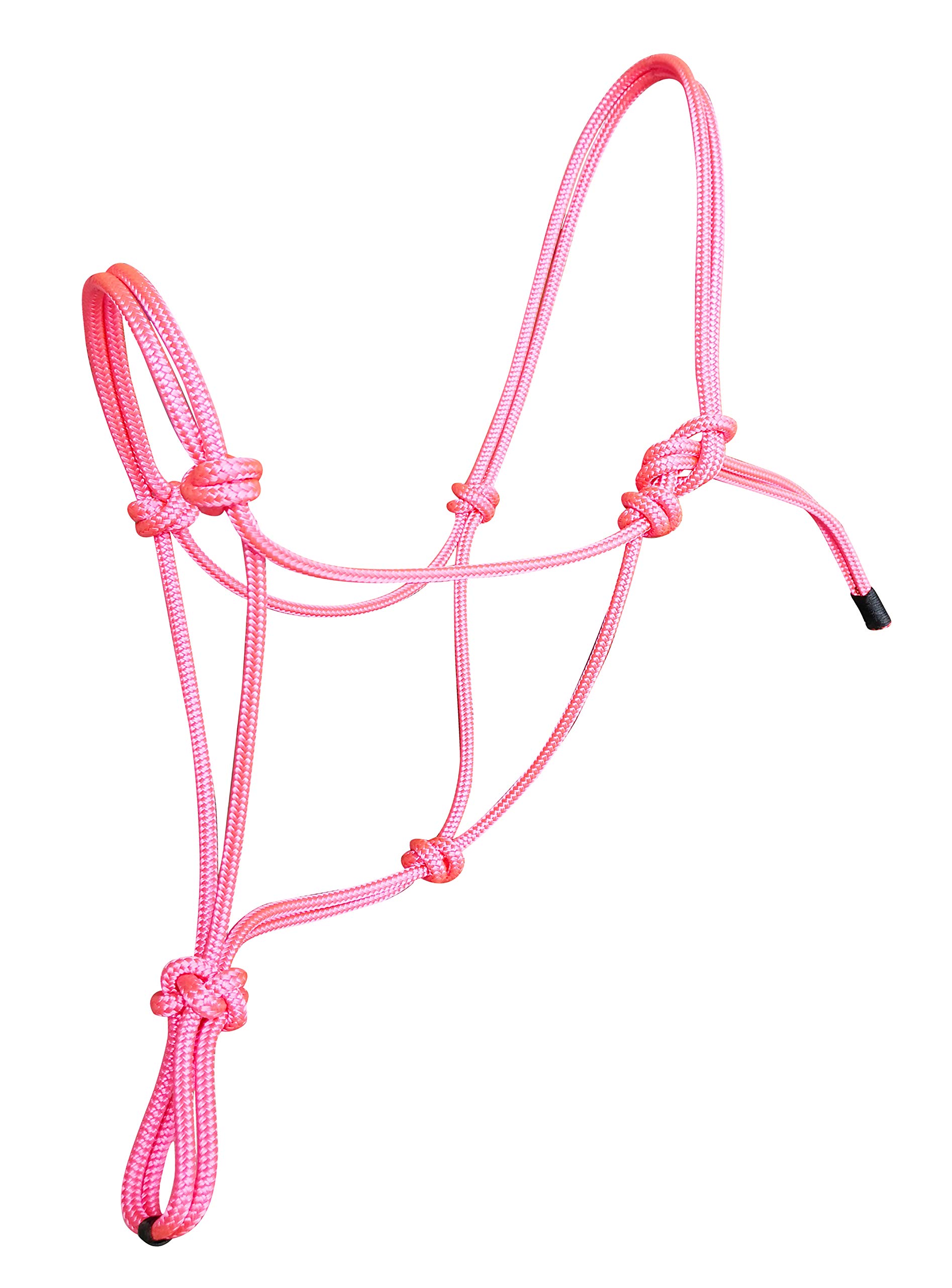 Hunters Saddlery Natural Horsemanship Rope Halter Headcollar Compatible with Parelli Horse Training Method (Cob/Arab, Pink)