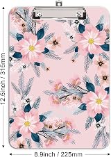 Hnogri A4 Plastic Clipboard Pink Flower Low Profile Clip view 5
