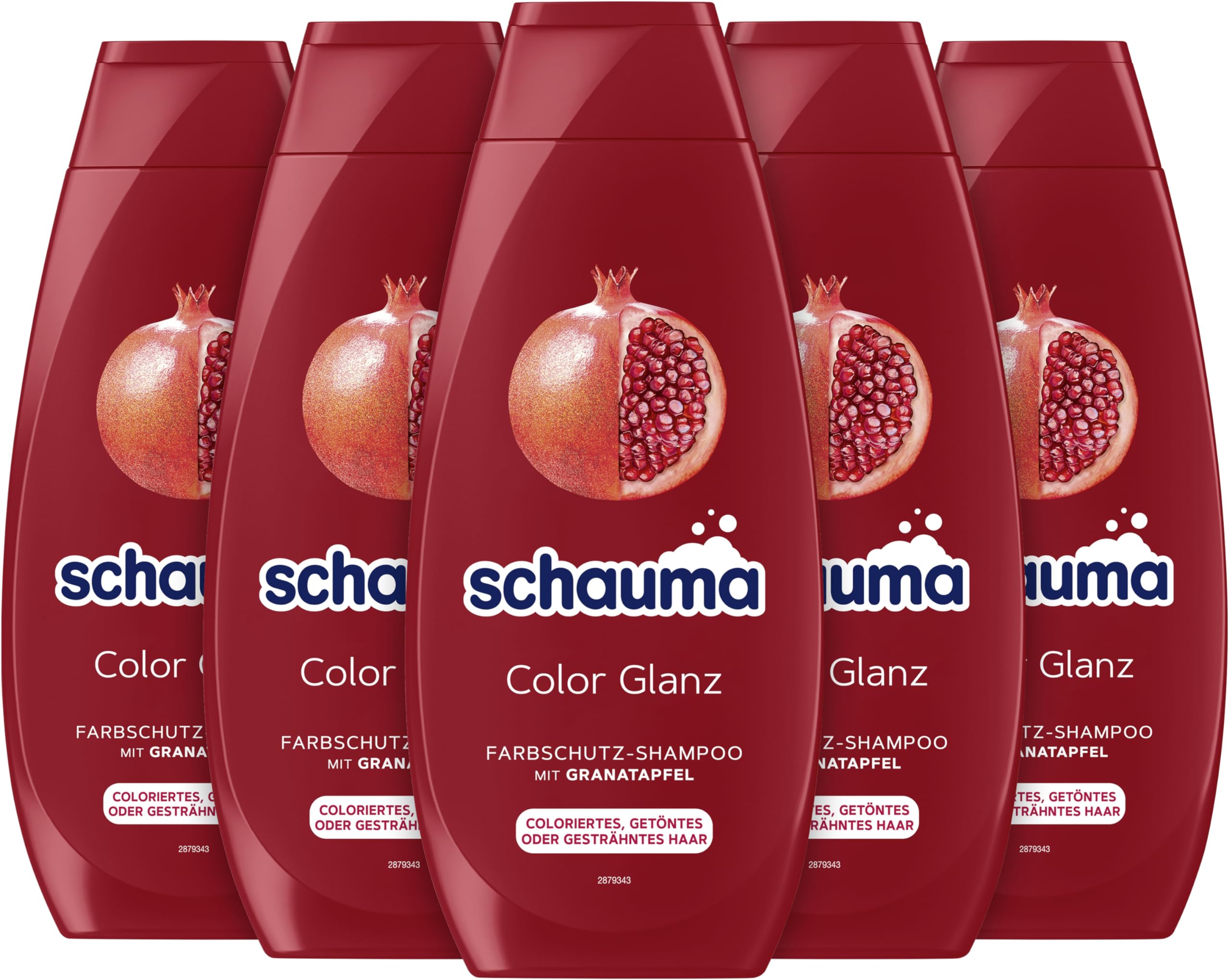 Schauma Schwarzkopf Colour Protection Shampoo Colour Shine (5 x 400 ml), Hair Shampoo Nourishes Coloured, Tinted or Highlighted Hair, Colour Shampoo with Pomegranate Extract