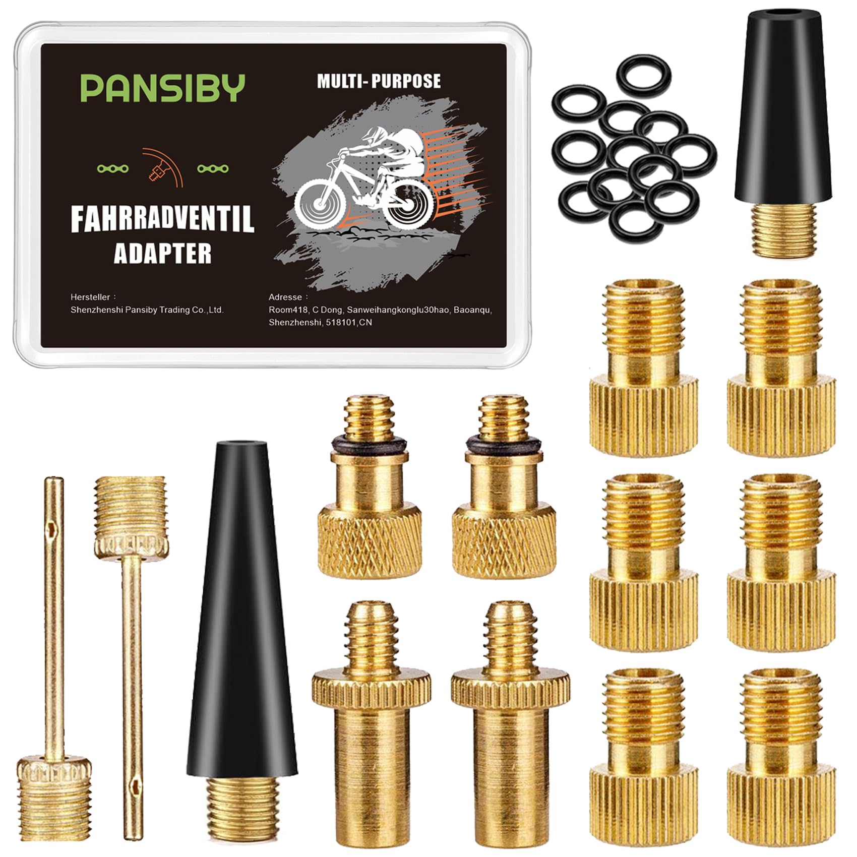PANSIBY Bicycle Valve Adaptor Bicycle Valve Adapter Set with Storage Box All Valve SV DV AV Dunlop Express Valve French Car Valve Sclaverand Valve Compressor for Bicycle Pump