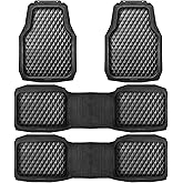 CAR PASS 3 Row Heavy Duty Rubber Car Mats, Deep-Dish All-Weather for 7 Seats 8 Seater 2nd & 3rd Floor Mats Waterproof Universal Trim Fit Liner Van,SUV,7 Passengers Vehicle,Automotive 3D Rhombus Black