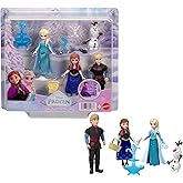 Mattel Disney Frozen Anna, Elsa, Kristoff &amp; Olaf Set of 4 Small Dolls | Includes Fountain and 3 Storytelling Accessories, Inspired by Disney Frozen Movie