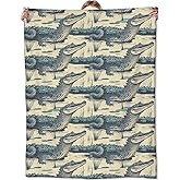 Alligator Fleece Throw Blanket for Bed, Sofa, Travel & Camping - Super Soft Cozy Flannel Plush - All Seasons Alligator Decor - Gift for Adults & Kids - 50'60'