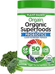 Orgain Organic Greens Powder + 50 Superfoods, Original - 1 Billion Probiotics for Digestive Health, Antioxidants, Vegan, Plan