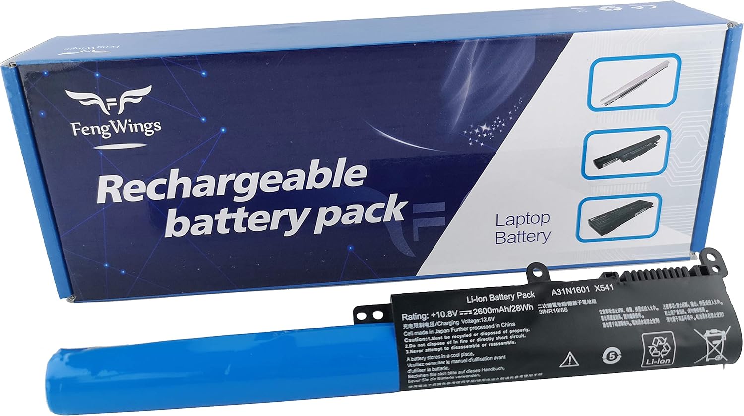 FengWings® 10.8V 2600mAh A31N1601 A31LP4Q Reemplace batería ...