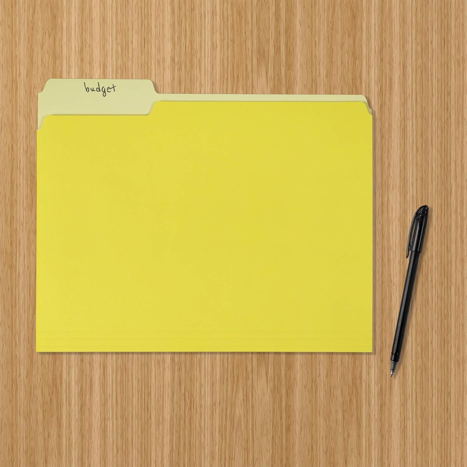 Basics File Folders, Letter Size, 1/3 Cut Tab, Yellow, 36-Pack : Office Products