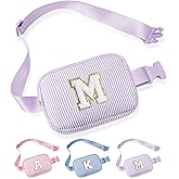 YOOLIFE Initial Crossbody Bag Belt Bag | Fanny Pack Valentines Gifts for Daughter Sister Friends | Gifts for Girls | Personalized Gift for Women | Belt Bag Fanny Pack Purple M