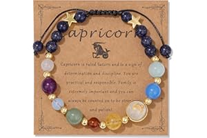 Vinswet Zodiac Bracelets for Women Men,12 Constellations Healing Crystal Stone Beads Bracelet Birthday Zodiac Gifts Horoscope Spiritual Jewelry Bracelet Gifts