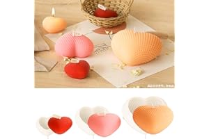 ESEENS 3 Pack Heart Candle Molds Love Resin Mold - Resin Casting Silicone Molds for Home Decor & Candle Making Wave Spiral Mold