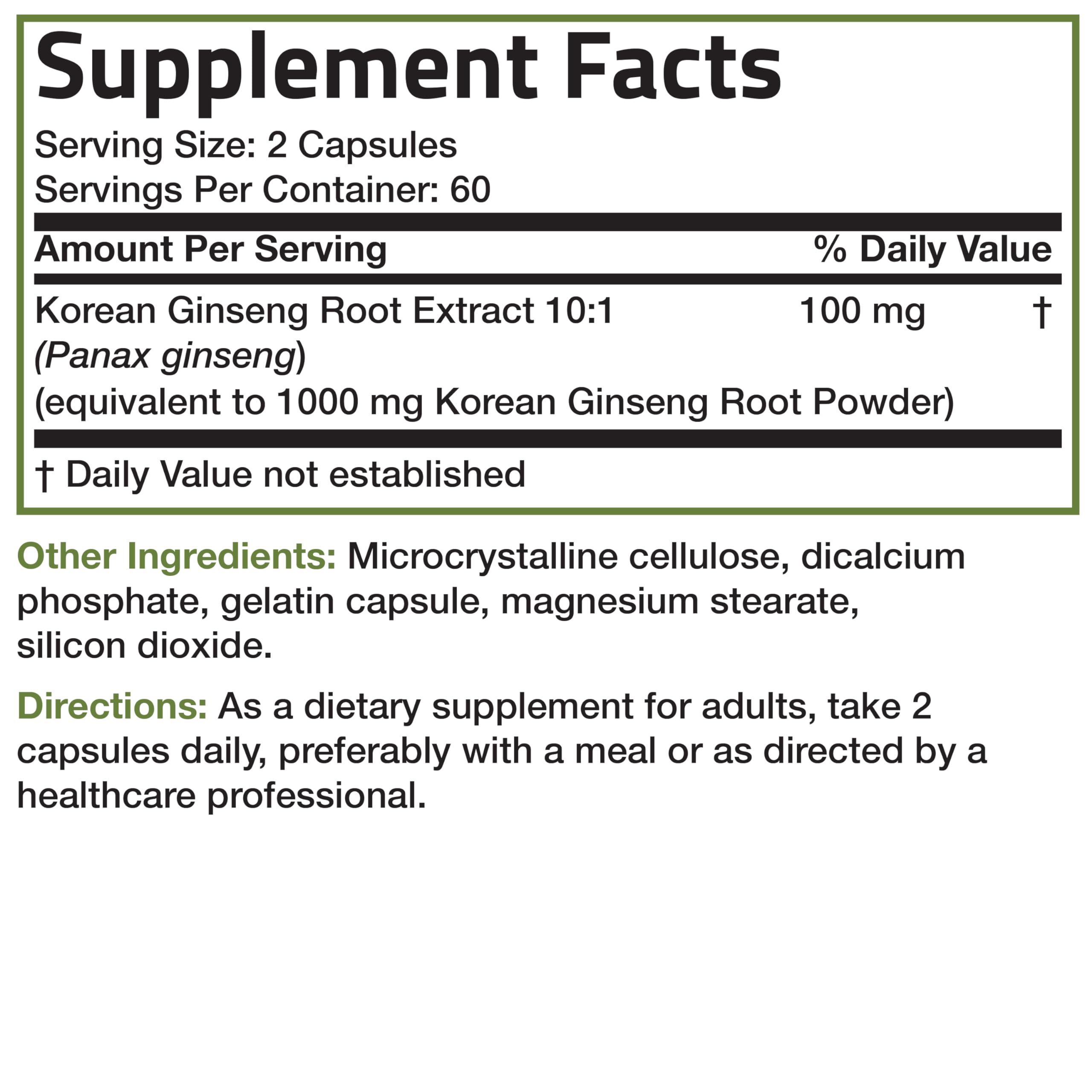 Bronson Korean Panax Ginseng Supports Energy, Endurance & Vitality + Memory and Mental Performance, 120 Capsules