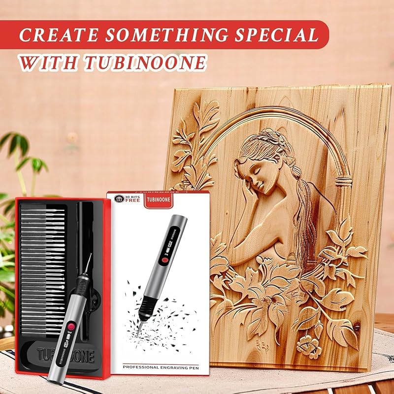 Penna per incisioni, ultimo incisore portatile senza fili per artisti e hobbisti – Incidi su oltre 50 superfici – Facile per principianti – Ricaricabile – inclusi 30 bit &