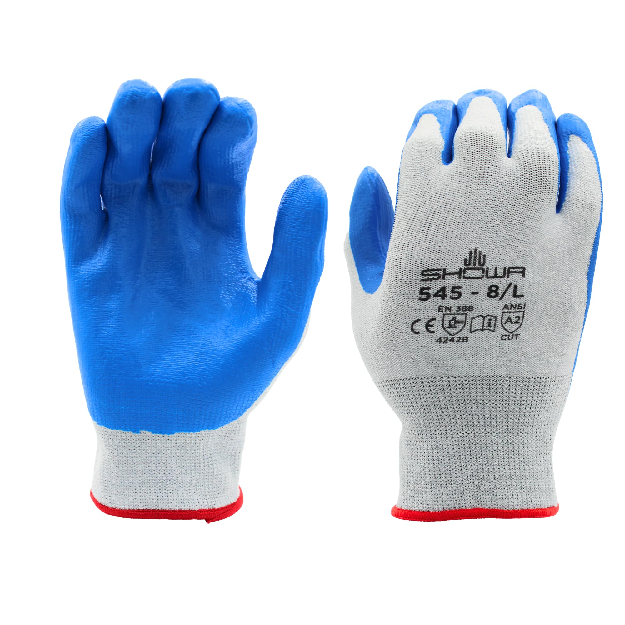 Photo 1 of **Medium**SHOWA 545 Nitrile Palm Coated A2 Cut Resistant Safety Glove with HPPE Liner, 13-Gauge, Medium (12 Pair)