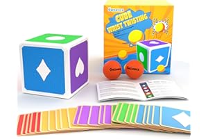 oazoxcx Ball Bouncing Skill Game for Teenagers and Adults,Teen boy Gifts,1 Cube,2 Balls,35 Playing Cards,Coolest Gifts for Boys Girls Age 12 Year Old (White)