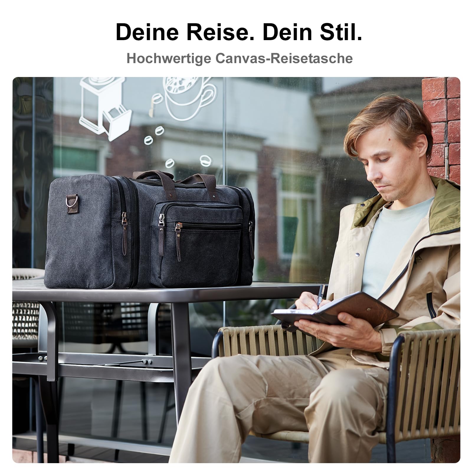 Erweiterbare Reisetasche 70L, Große Sporttasche Herren Damen 3