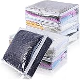 PIEMEET 6 Packs Clear Zippered Storage Bags, Sweater Storage Bags with Zipper, Plastic PVC Sweater Sheet Organizer for Clothing Blankets Closet Bed Sheet Pillow(15.74 x 13.78 x 3.74 in)