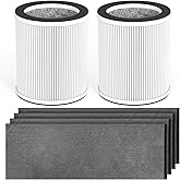 GoKBNY 2-Pack HP400 Series Replacement Filter Compatible with Hunter HP400 Cylindrical Tower Purifiers, for Model H-HF400-VP/H-PF400, with 4×Pre-Filters