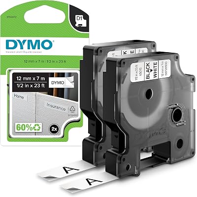 D1 etichette originali | stampa nera su bianco | 12 mm x 7 mm | etichette autoadesive per etichettatrice LabelManager | 2 pezzi