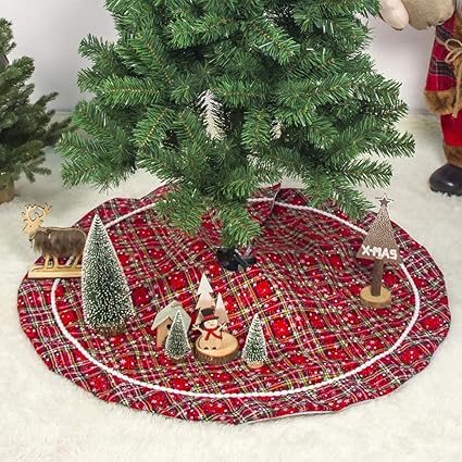 Lpxdywlk Gonna Per Albero Di Natale Plaid Fiocco Di Neve