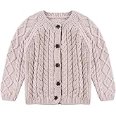 MniJiza Baby Girls Sweater Toddler Knit Cardigan Kids Long Sleeve Cardigan Infant Crewneck Coat Fall Winter