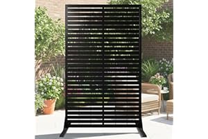 PROLEE Outdoor Privacy Screen 6 x 3.6 Ft,Outdoor Privacy Panels, Privacy Screen Outdoor, Outdoor Privacy Screen Freestanding, Metal Privacy Screen (Black)