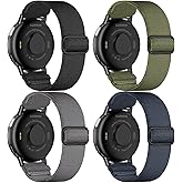 EverAct 4 Pack Stretchy Nylon Band Compatible with Garmin Vivoactive 5/Vivoactive 6/3, 20mm Loop Elastic Fabric Sport Straps for Venu Sq/Venu Sq 2/Venu 2 Plus & Forerunner 165/55/245/645