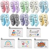 Shinymoon 20 Pcs Christmas Appreciation Gift for Women 10 Pairs Socks 10 Pcs Makeup Bags for Teacher Nurse Dental Hygienist